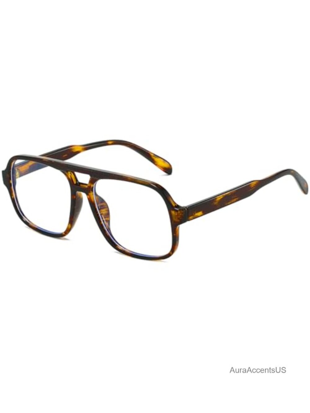 Oversized Square Aviator Blue Light Blocking Glasses Retro Big Frame